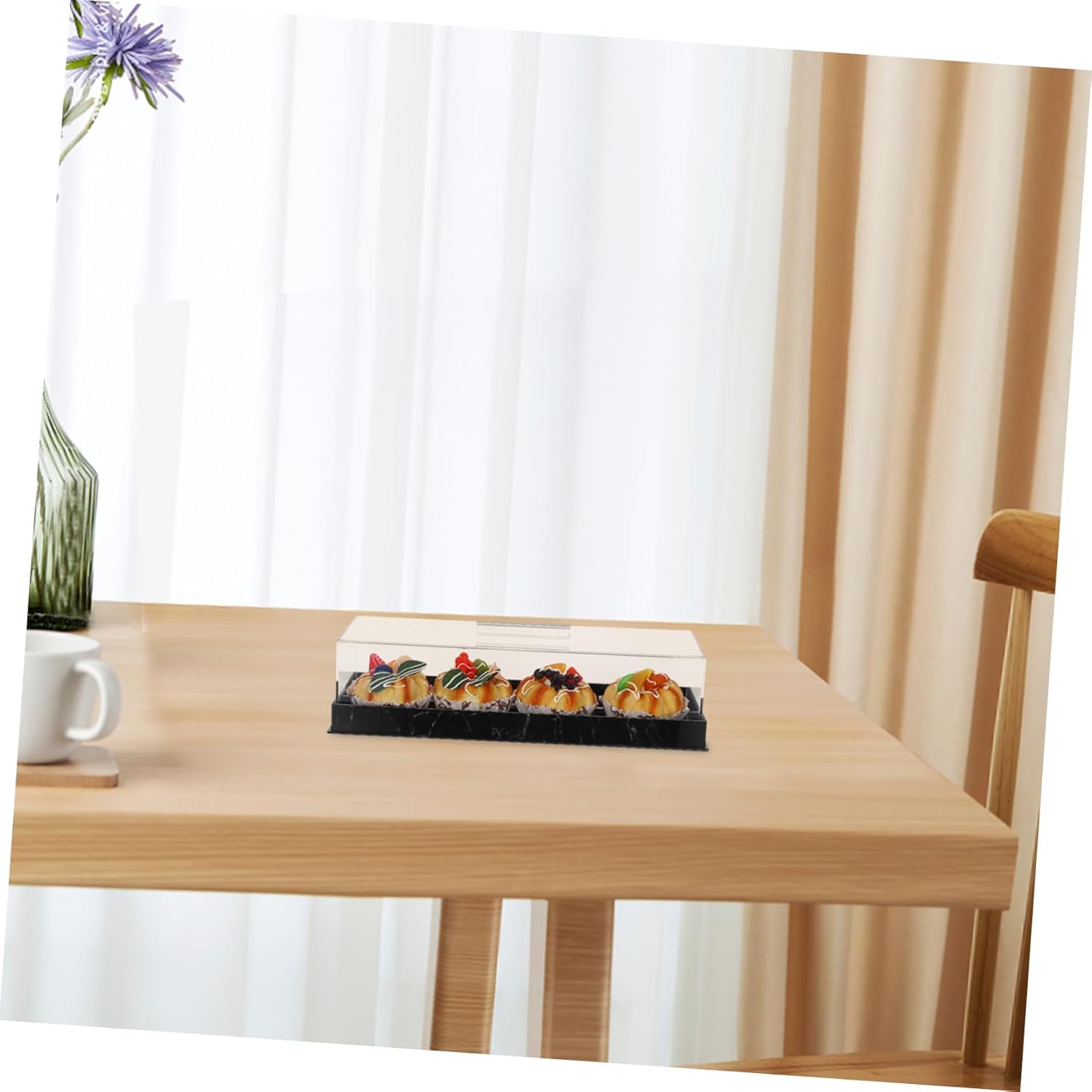 Wholesale OEM ODM GLEAVI Marble Cake Platter with Lid Elegant Rectangular Dessert Holder Acrylic Cover for Freshness for Birthday Parties Bakeries and Home Use Factory & Supplier