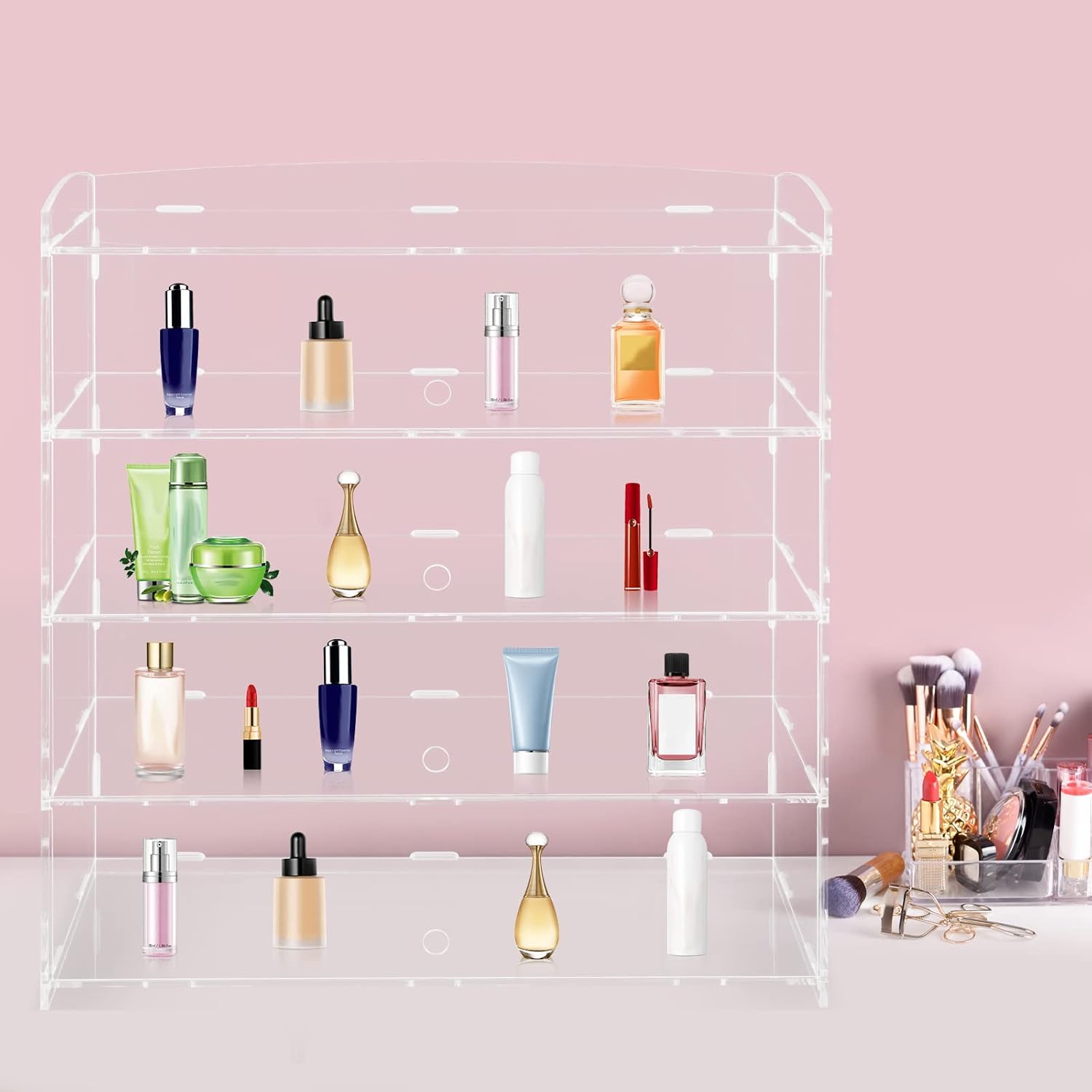 Wholesale OEM ODM Acrylic Display Case 4 Layer Transparent Countertop Showcase,Bakery Pastry Display Case Retail Display Counter Cases Acrylic Display Shelf(18.7*8.46*19.7 Inch) Factory & Supplier