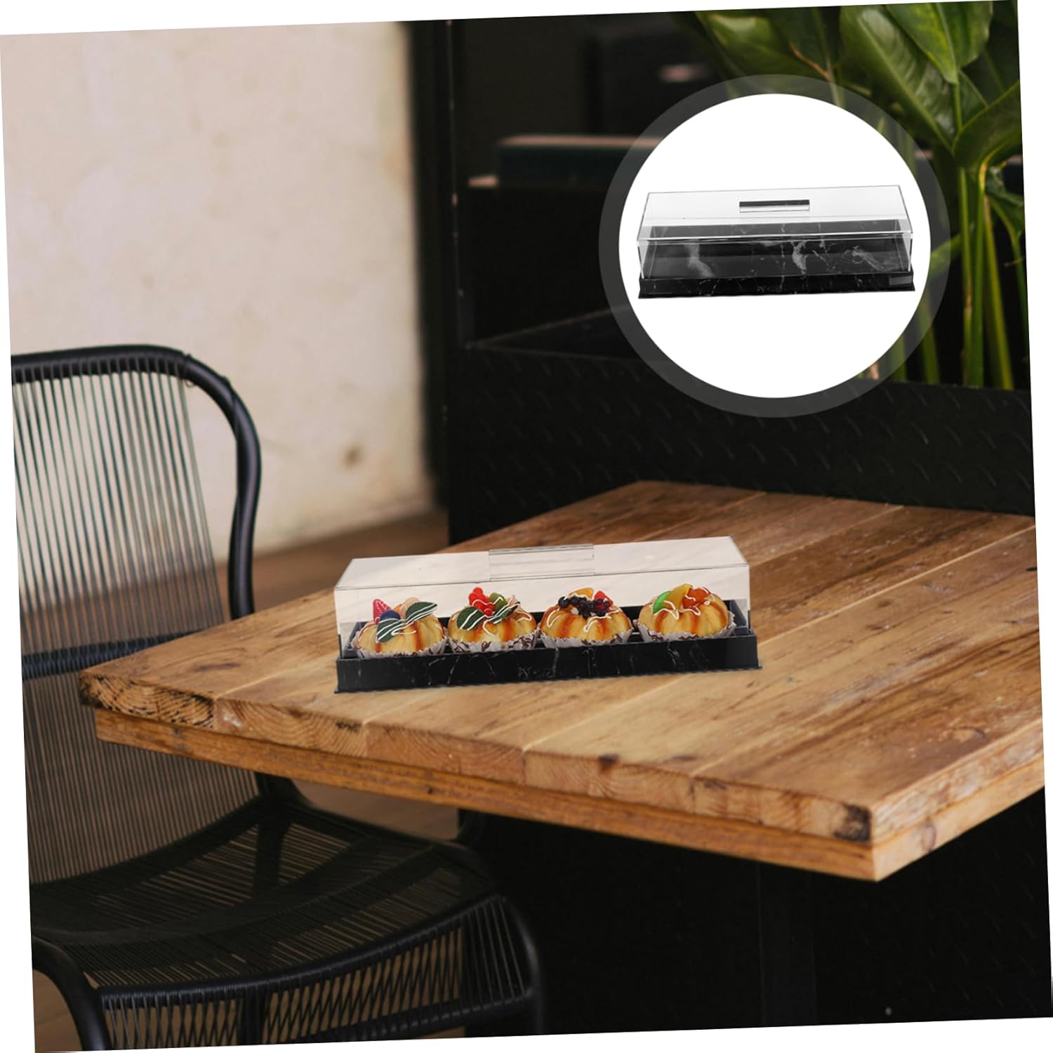 Wholesale OEM ODM GLEAVI Marble Cake Platter with Lid Elegant Rectangular Dessert Holder Acrylic Cover for Freshness for Birthday Parties Bakeries and Home Use Factory & Supplier