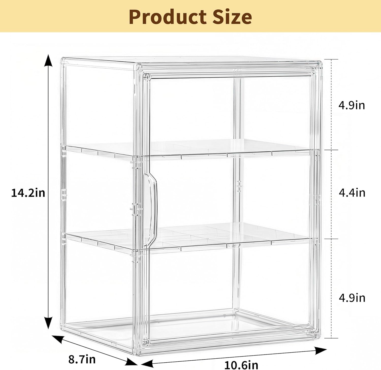 Wholesale OEM ODM Pastry Display Case, Large Bread Box for Kitchen Countertop, 3 Layers Adjustable Clear Bread Storage with Magnetic Door, Bread Container for Bread, Bagel, Donut Factory & Supplier