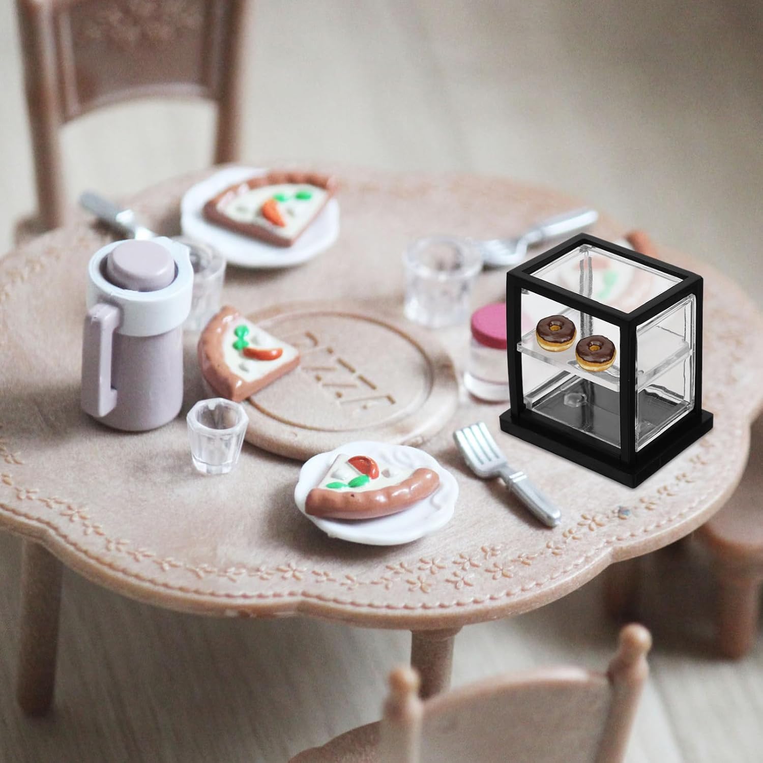 Wholesale OEM ODM Milisten 15pcs Miniature Bakery Display Cabinet Transparent Double Layer Cake Case for Dollhouse Decoration for Creating Realistic Bakery Scenes Your Miniature Home Factory & Supplier