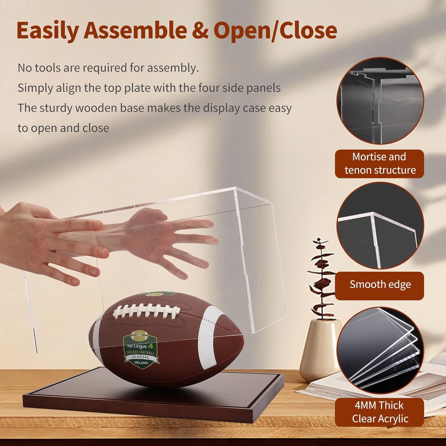 Wholesale OEM ODM Clear Acrylic Display Box Collectibles Display Case Organizing Toys Case Storage Box with Solid Built-in Wooden Base(7.9x7.9x7.9 inch; 20x20x20 cm) Factory & Supplier