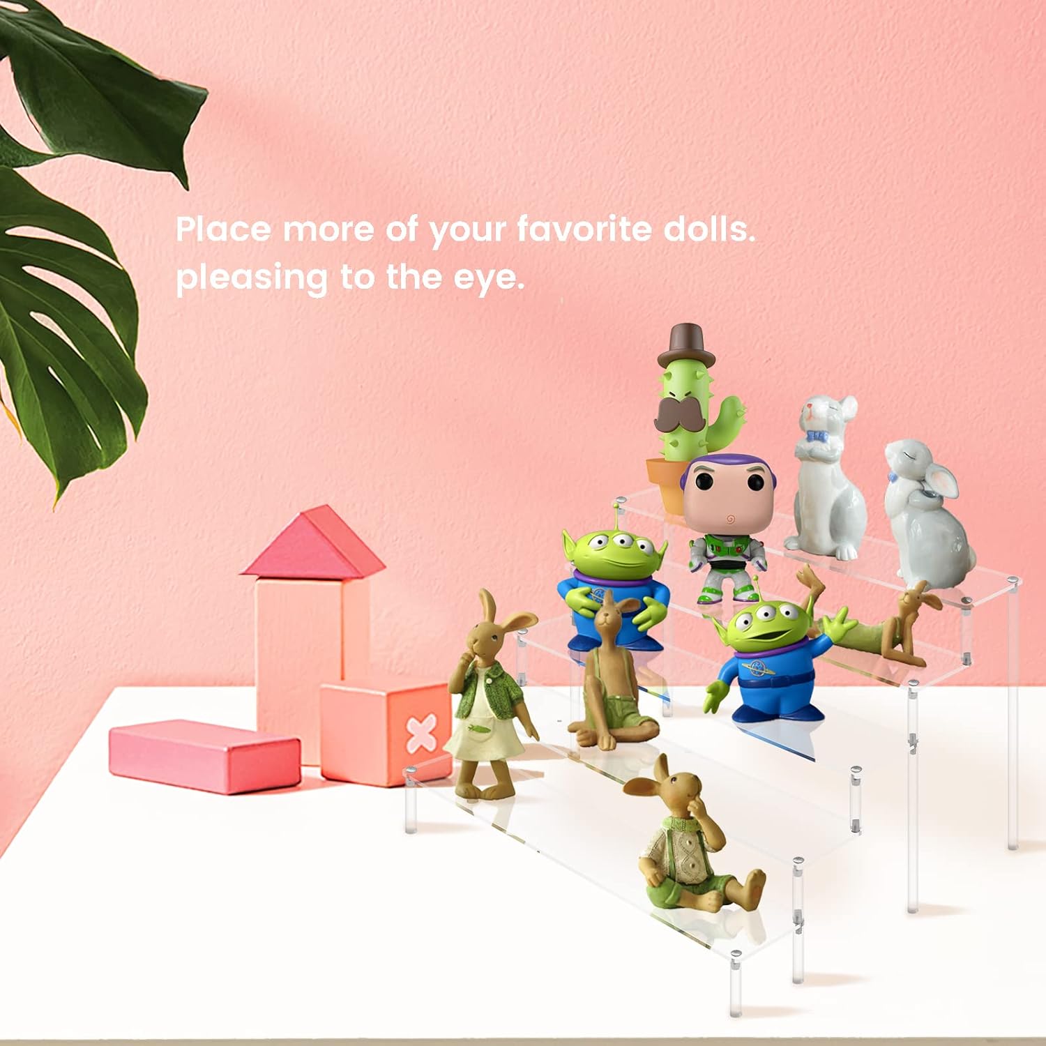 Wholesale OEM ODM ULENDIS 5 Tier Acrylic Stands for Display, Clear Display Stand Risers Shelf for Cupcakes Perfumes Figurines, Tabletop Cupcake Stand for Decorating & Organizing (16" x 15.5" x 9.6") Factory & Supplier