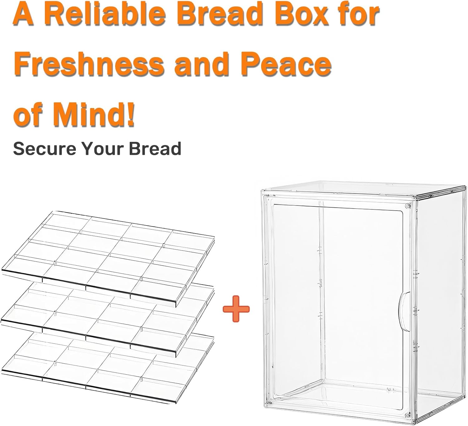 Wholesale OEM ODM Pastry Display Case, Bread Box for Kitchen Countertop, 4 Layers Stackable Bread Storage Container, Clear Display Box for Bread, Bagel, Muffins (Clear) Factory & Supplier