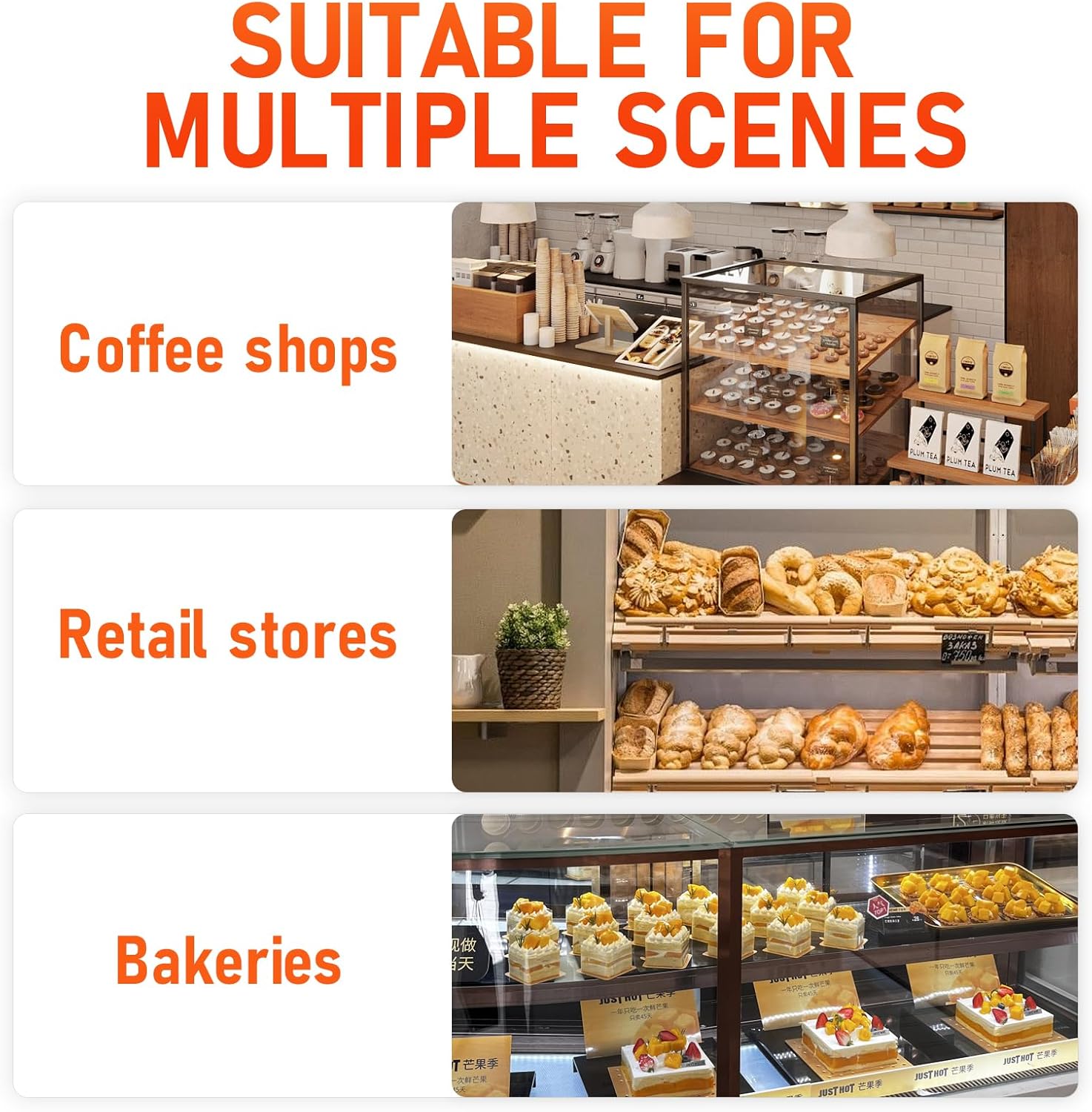 Wholesale OEM ODM 1.59 Cu.ft Malphi Large Pastry Display Case Countertop | Commercial Bakery Display Stand Cupcake Holder Tempered Glass | Large Bread Cookie Display Box | 22.1" x 15.2" x 14.6" | 27.5 lbs | Factory & Supplier