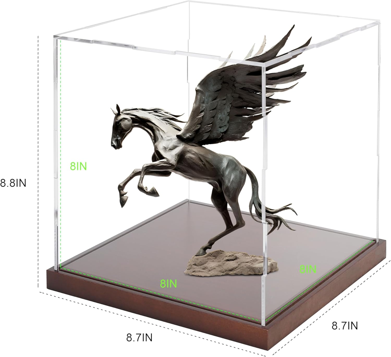 Wholesale OEM ODM Clear Acrylic Display Box Collectibles Display Case Organizing Toys Case Storage Box with Solid Built-in Wooden Base(7.9x7.9x7.9 inch; 20x20x20 cm) Factory & Supplier
