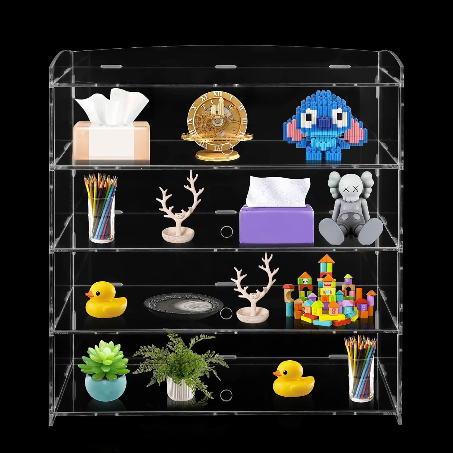 Wholesale OEM ODM Acrylic Display Case 4 Layer Transparent Countertop Showcase,Bakery Pastry Display Case Retail Display Counter Cases Acrylic Display Shelf(18.7*8.46*19.7 Inch) Factory & Supplier